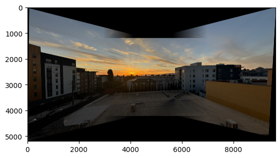 Three-view sunset panorama