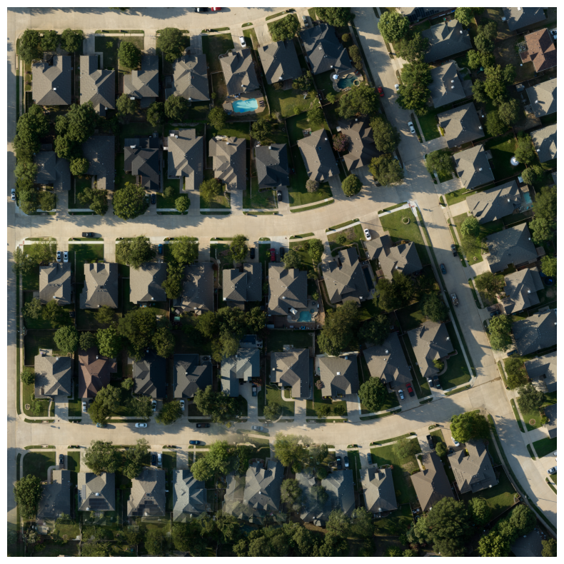 UAV/aerial RGB patch with clearly separated tree crowns